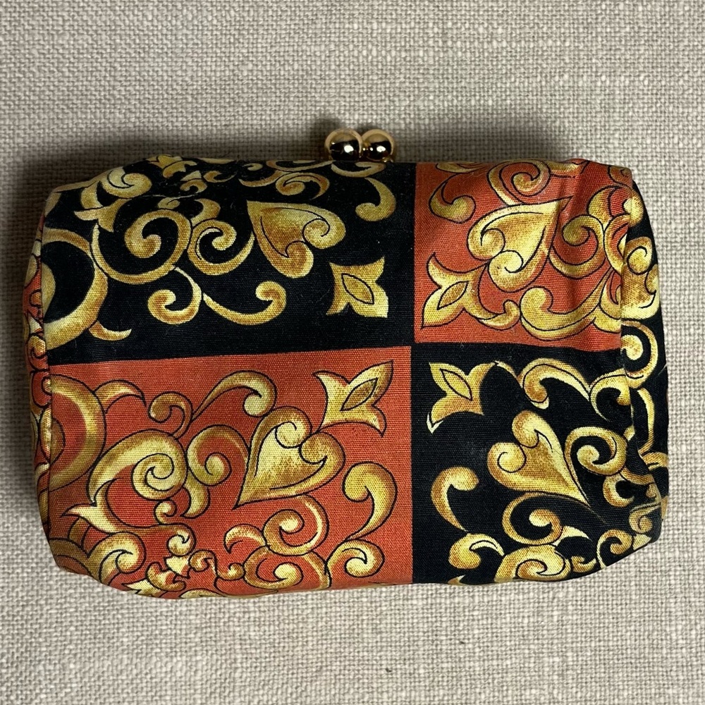 VTG Versace Parfums Barocco Kiss-Lock Coin Purse Mirror Small Clutch GWP
